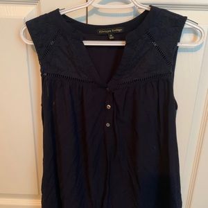 Blue sleeveless blouse